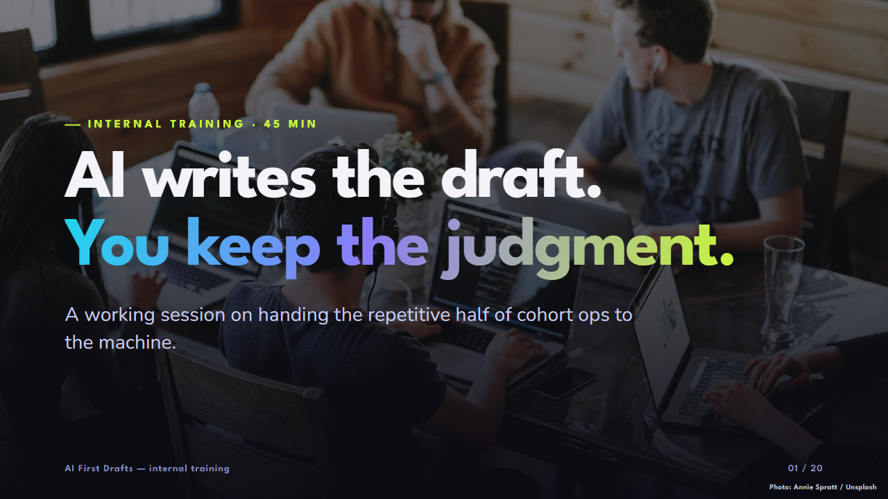 Present — sample slide